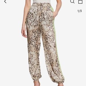 NEW Pinko Leda snake print jogger pants with lace